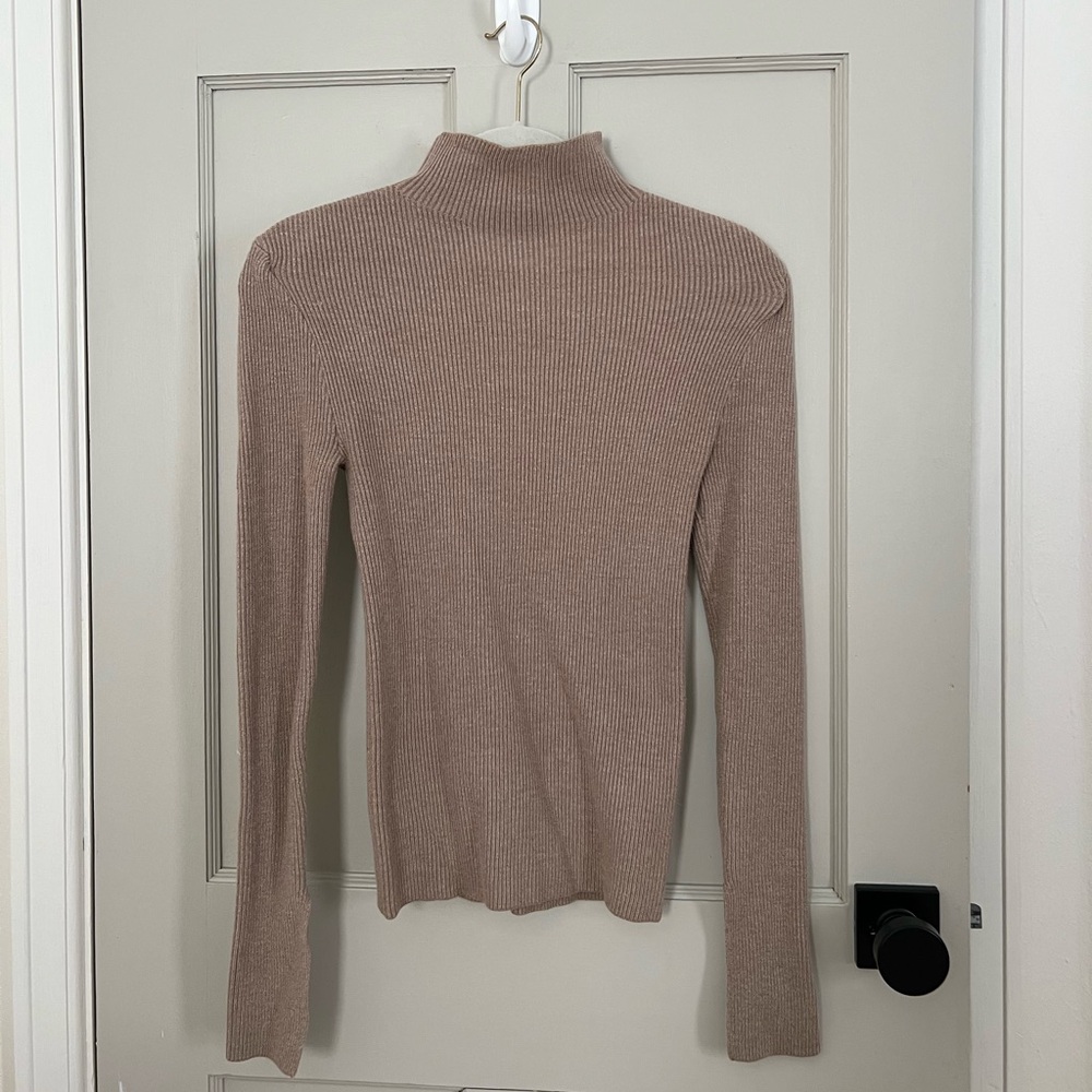 Crescent Taupe Ribbed Knit Top